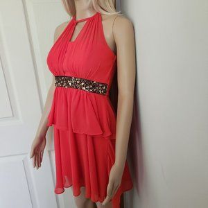 XOXO Orange Halter Neck Dress Size 1/2